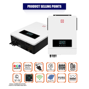 High Quality Dual PV Input RS485/232 with 160A MPPT Controller on/off grid 10.2KW home using Solar Inverter