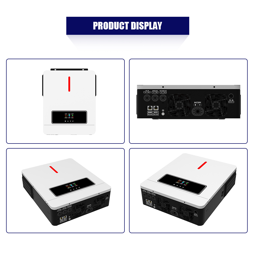  ECO 6.2KW On/off Grid Solar Inverter 60~500VDC 120A MPPT Charger Controller Dual communication ports for Battery communication and Wifi communication