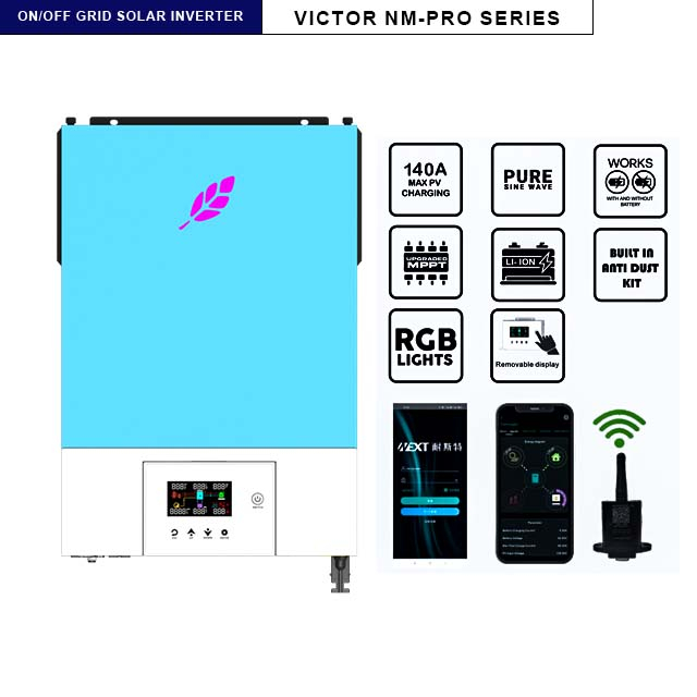 NEXTPOWER ON/OFF GRID 6.2kw 48V Pure Sine Wave Hybrid Solar Inverter MPPT 90-450V Voltage